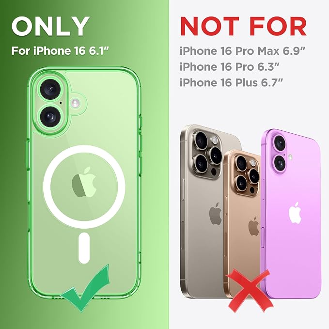 CAPRARO for iPhone 16 Case, Compatible with MagSafe | Upgraded [Full Camera Protection] Protective Translucent Matte Women Girl Magnetic Phone Case Cover, Clear Green - Image 2
