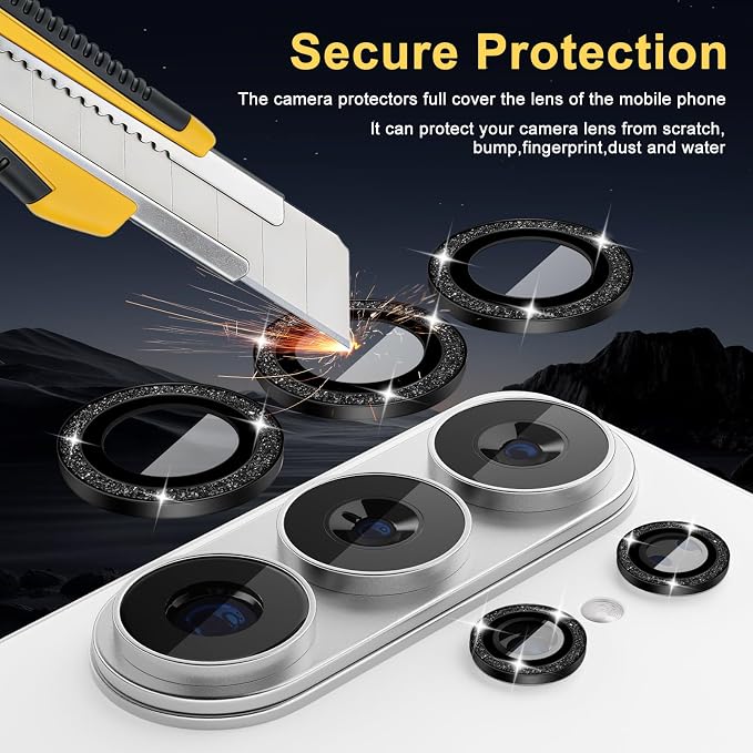 Camera Lens Protector for Samsung Galaxy S26 Ultra, Glitter Black | Tempered Glass, Auto-align Tray, Easy Installation, Case Friendly, Anti-Scratch, HD Clear, Ultra Slim - Image 2