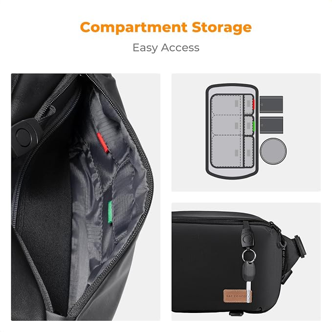 K&F CONCEPT 2 in 1 Camera Sling Bag, Everyday Shoulder Bag | Multifunction Photography Compact Crossbody DSLR Portable Bag, Compatible for Canon/Nikon/Sony, BS01 - Image 4
