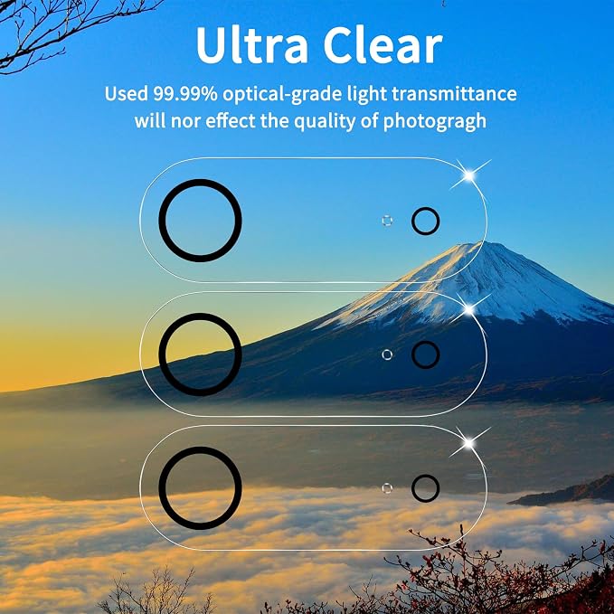 Dengduoduo 3 Pack Camera Lens Protector for iPhone Air, Tempered Glass Lens Cover, Ultra HD, 9H Hardness, Anti-Scratch, Case Friendly [No Affect on Night Shots] - Image 3