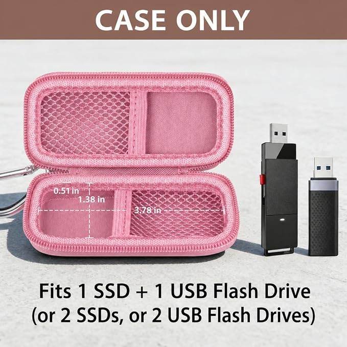 USB Flash Drive Case for SanDisk for Samsung, for SD/SDXC/SDHC Memory Cards | for Buffalo External 1.0TB Portable SSD, Mini Electronic Accessories Organizer, Office/Travel Use, Thumb Drive Bag Only - Image 2