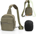 Cwatcun Sling Camera Bag Canvas, Compact Crossbody Case with Rain Cover | Fits 1DSLR+1lens +7.9"iPad +6.1"phone. Travel Photography Bag for Canon, Nikon, Sony, Fuji DSLR/SLR/Mirrorless Cameras, Lens by FocusonCameraBag