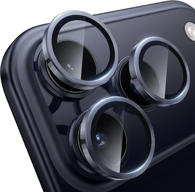 WSKEN for iPhone 17 Pro/iPhone 17 Pro Max Camera Lens Protector | Original Shooting Mode, Individual Metal Cover Film, Shatterproof HD Tempered Glass Camera Screen Protector, Deep Blue by SmartProtectionGreenerFuture