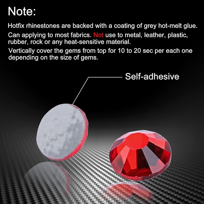 Jollin Hotfix Rhinestones Flatback Crystal Gems 6.4mm SS30, Red | 288pcs Hot Fix Crystals Glass Rhinestones for Bedazzling, Crafting, Clothes, Shoes & Accessories DIY Decoration - Image 4