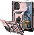 for Moto G 2026 /Moto G Play 2026 Case,with Screen Protector and Camera Cover,[Military Grade] 16ft.Drop Tested Cover with Magnetic Kickstand Protective Case for Motorola G 2026, Rose Gold by SKMY