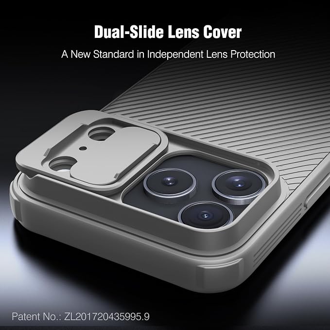 Nillkin Camshield Case for iPhone 17 Pro Max Case, [Built-in Dual Camera Cover][Slim Profile] [Military Grade Drop Protection] Shockproof Bumper Phone Case 6.9 inch 2025 Gray - Image 2