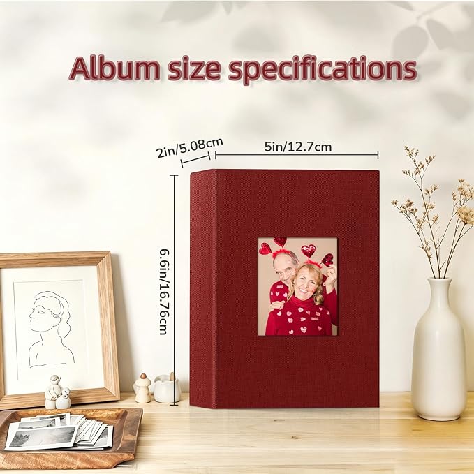 popotop Photo Album 4x6-100 Photos Photo Books with 100 Vertical Pockets,Linen Cover Albums for Family Wedding Anniversary Baby Vacation Pictures - Image 4