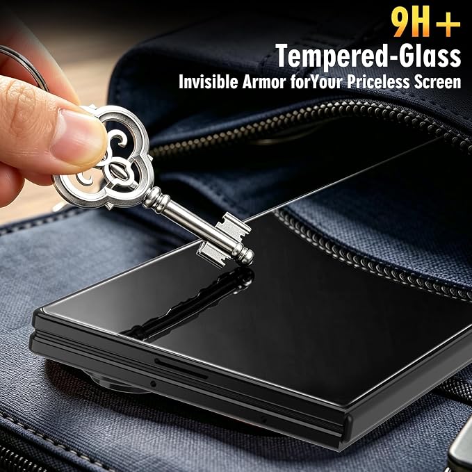 SiHPuoy Tempered Glass Screen Protector for Samsung Galaxy Z Fold 8 Ultra | 3 Pack, 9H+ Hardness, Military Grade Shatterproof, Auto-Dust Removal Bubble Free, Case Friendly, with Camera Lens Protectors - Image 3