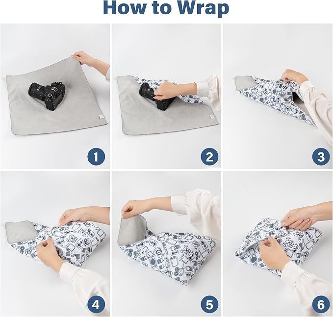 Walking Way Protective Wrap, Self-Adhesive Magic Cloth Camera Wrap, Storage Cloth, Anti-Scratch, Dustproof, Washable Lens Pouch for DSLR, Smartphones, Laptops, Cosmetic - Image 6