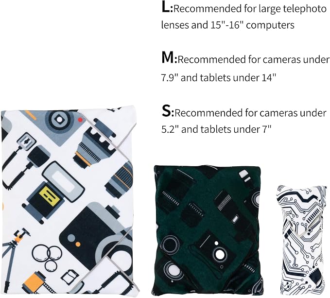 3pcs Camera wrap, Protective Wrap, Magic Self-Adhesive Cloth, Anti-scratch Lens Camera Wrap, Folding, Washable, Lens pouches, Soft cloth with a sticky for camera - Image 3