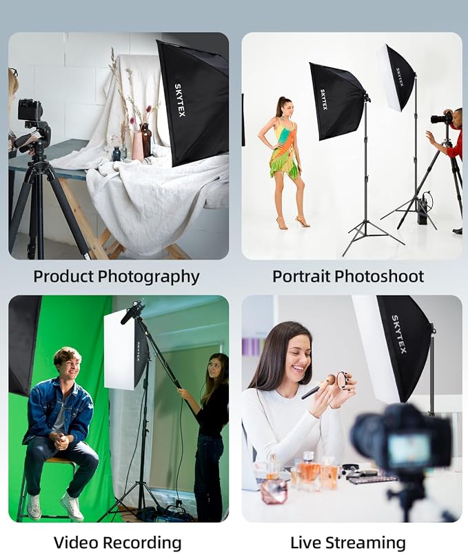 Softbox Lighting Kit 2Pack 20x28in Soft Box | 85W 2700-6400K E27 LED Bulb Continuous Photography Lighting, Photo Studio Lights Equipment for Camera Shooting, Video Recording - Image 5