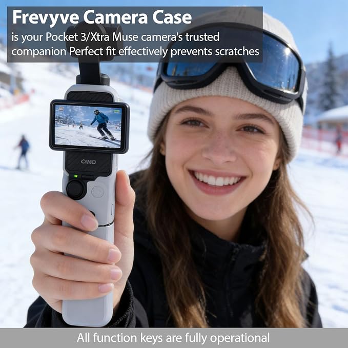 Case for DJI Osmo Pocket 3/Xtra Muse Camera, Soft Silicone Protective Case, Slim Fit Skin with mic Cover and Screen Protector Accessories for Osmo Pocket 3/Xtra Muse,Anti-Scratch (Grey) - Image 2