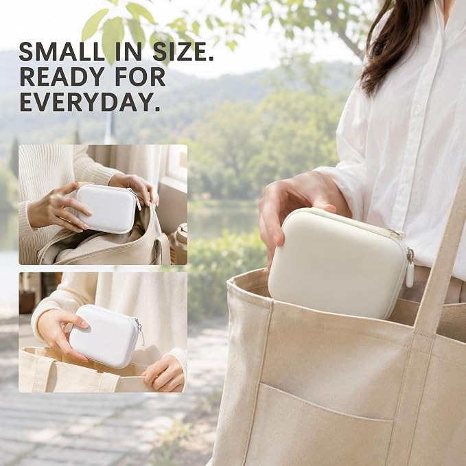 Camera Carrying Case for KODAK PIXPRO FZ55/ FZ45 Digital Camera | Camera Storage Case. Hard Protective Bag With Mesh Pocket Fits Batteries Cable Memory Card Card Reader, White - Image 9