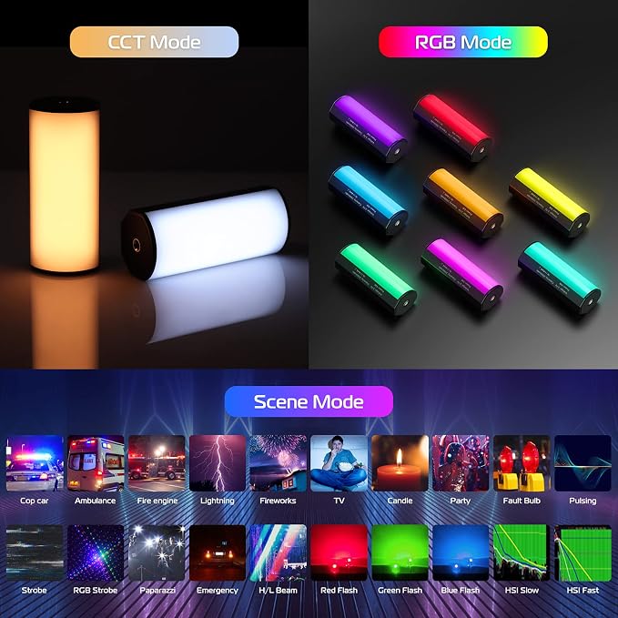 ULANZI RGB Light Wand, 360° Full Color Magnetic Mini Light Stick for Video Photography, 2500-9000K 2000mAh Rechargeable Handheld LED Light Tube for Painting Vlog TikTok YouTube - Image 2