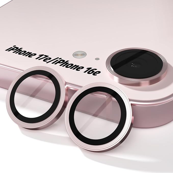 (3 Pack) Orzero Camera Lens Protector for iPhone 17e / iPhone 16e, [EZ Install] [Case-Friendly] 9H Tempered Glass CD Pattern Lens Cover Accessories, Military-Grade Shockproof, HD Clarity Anti-Glare - Pink by JumpIntoOrzeroLet%E2%80%99sExploreLikeNeverBefore