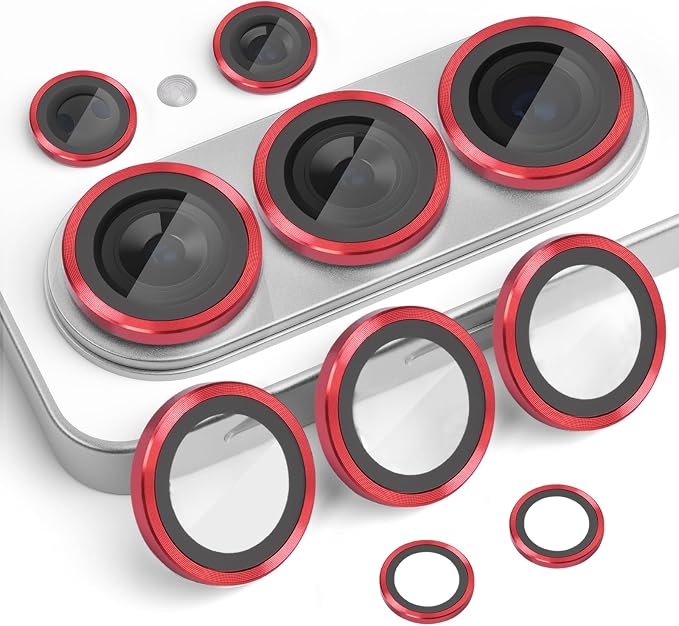 Camera Lens Protector for Samsung Galaxy S26 Ultra, Red | Tempered Glass, Auto-align Tray, Easy Installation, Case Friendly, Anti-Scratch, HD Clear, Ultra Slim by Rayorcon