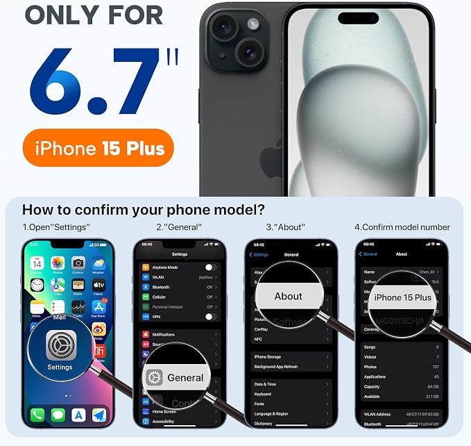 Miracase Silicone & Magnetic for iPhone 15 Plus Case, Capri Blue | Compatible with MagSafe, Soft Microfiber Lining, Liquid Silicone Case Shockproof Drop Protection Phone Case for 15 Plus - Image 8