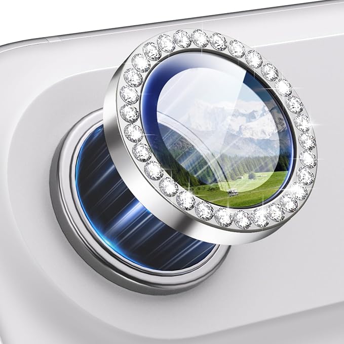 for iPhone 17 Air Camera Lens Protector Cover Bling Diamond, Silver | Individual Metal, 9H Hardness, Scratch Resistant, Shockproof, Drop Protection, Case Friendly, Stylish Accessories by Xfilm