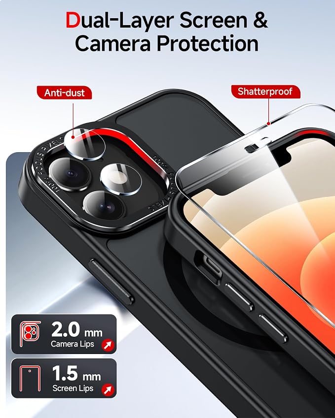 LeYi for iPhone-13 Mini Case/i Phone 12-Mini Cases for Magsafe, Black | with 12Mini 13Mini Screen Protector X2+ iphone12 Mini iphone13 Mini Camera Lens Cover X2 Magnetic Protective Hard mini12 - Image 4