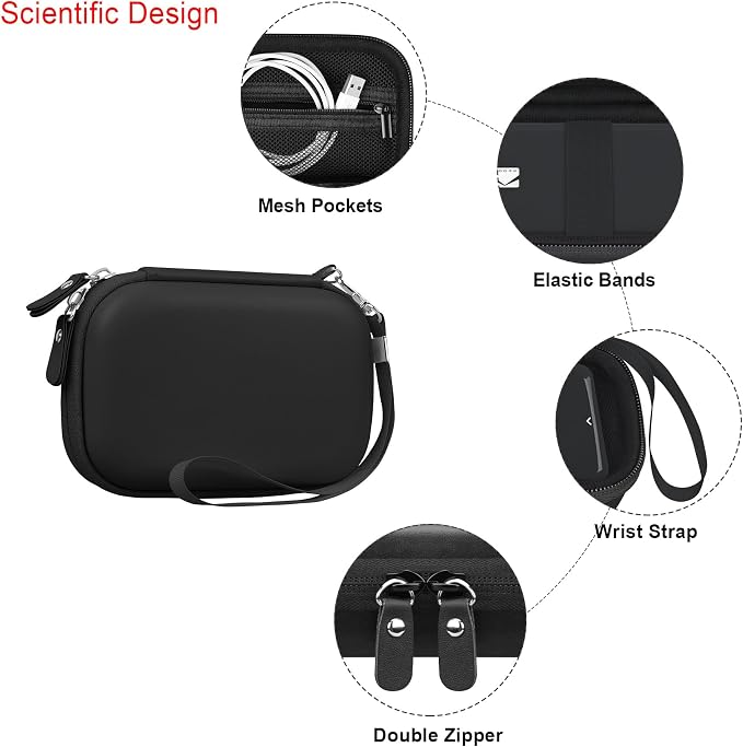 Elonbo Camera Carrying Case for KODAK Step Instant Smartphone Photo Printer | KODAK Step Portable Mini Color Wireless Mobile Printer Hard Travel Bag, Instant Color Picture Printer Storage Holder, Black+ - Image 4