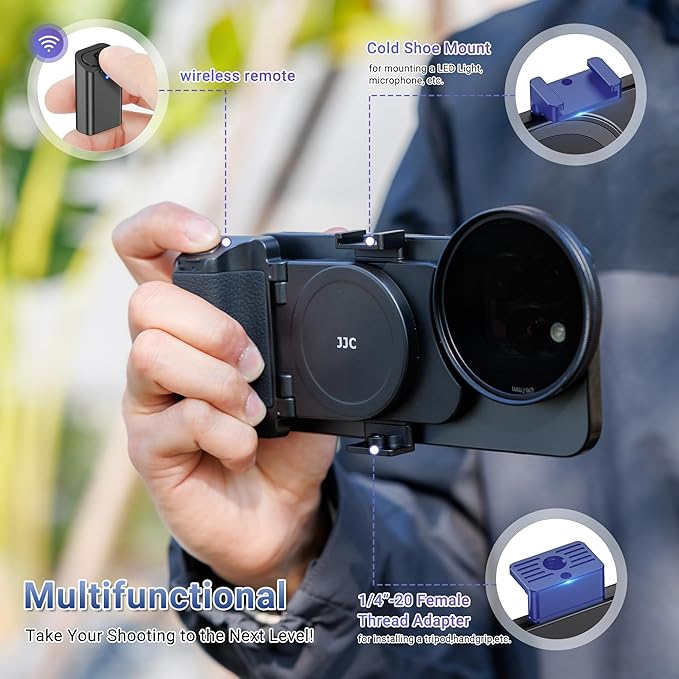 (1+1) 67mm Magnetic iPhone Lens Filter Mount + iPhone Snap Grip Set | Magnetic Filter Adapter for iPhone 16 15 14 Pro/Pro Max Plus w Cold Shoe & 1/4" Hole Pull-Out to Fit Pro Max Plus (No Filters - Image 4