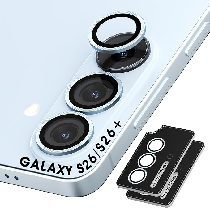Orzero (2 Sets Camera Lens Protector for Samsung Galaxy S26 / S26 Plus, [EZ Install] [Case-Friendly] 9H Tempered Glass CD Pattern Lens Cover, Military-Grade Shockproof, HD Clarity Anti-Glare (Blue) by JumpIntoOrzeroLet%E2%80%99sExploreLikeNeverBefore
