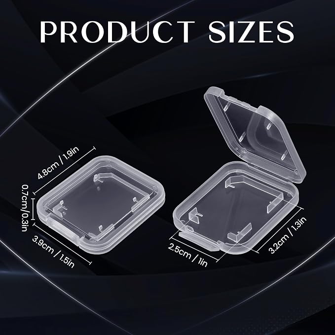 15Pcs SD/SDHC Memory Card Case Holder, Standard SD Plastic Storage Boxes, Clear Compact - Image 3