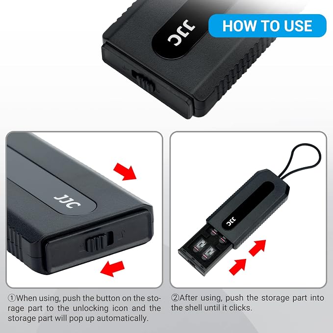Portable Memory Card Case Holder for 6 SD SDHC SDXC Cards and 12 Micro SD TF Cards, Anti-Shock SD Card Case with Easy Push-Pull Design - Image 5