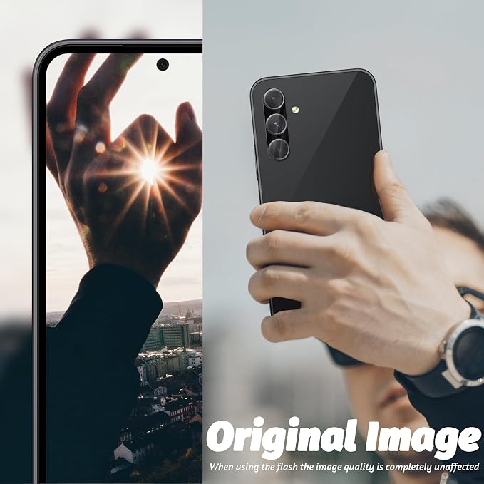Orzero (4 Pack) Camera Lens Protector Compatible for Samsung Galaxy A54 5G, Protector de Cámera Tempered Glass 9 Hardness HD Anti-Scratch Bubble-Free - Image 3