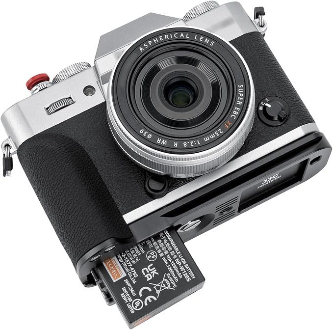 JJC Hand Grip & Shutter Button Shoe Cover for Fuji X-T30 III II XT30 X-T20 | Anti-Slip Pads, 1/4''-20 Tripod Hole & Arca Swiss Quick Release Plate, Built-in SD Card Holder, No Effect on Camera Use - Image 4