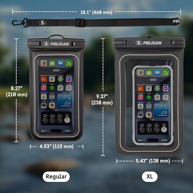Pelican Marine Waterproof Phone Pouch (Regular) - Stealth Black | Touchscreen IP68 Floating Waterproof Phone Case w/Detachable Lanyard - Fits All Phones - Beach Cruise Ship Travel Essentials - Image 6