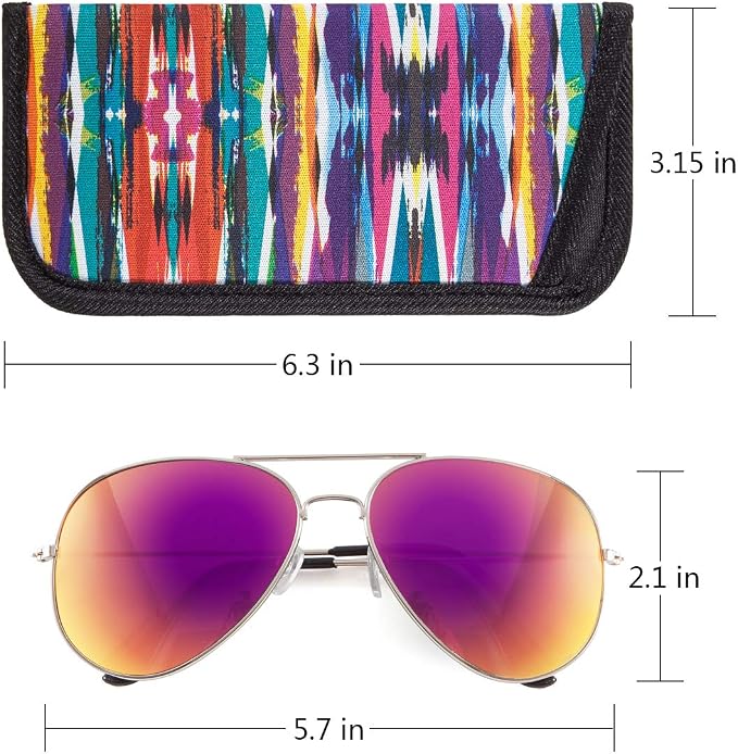 TRIUMPH VISION 3 Pack Reading Glasses Pouch Soft Case Eyeglass Sleeve Slim | Alternative to Bulky Case in bag, Lightweight Lined Padded Protect Optical lens Slip in, Cute Pattern Portable for Daily Use - Image 2