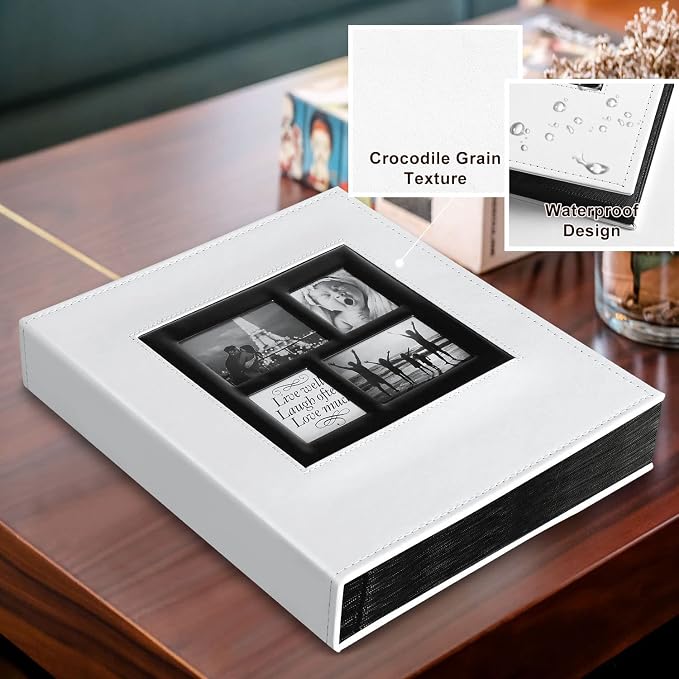 Ywlake Photo Album 4x6 600 Pockets Photos, Extra Large Capacity Family Wedding Picture Albums Holds 600 Horizontal and Vertical Photos White - Image 3