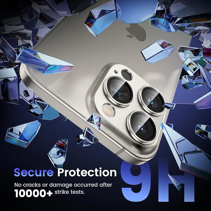 Tensea for iPhone 15 Pro Max/iPhone 15 Pro Camera Lens Protector | Metal Aluminum Alloy Tempered Glass Cover Camera Screen Protector Accessories, Case Friendly - Image 4