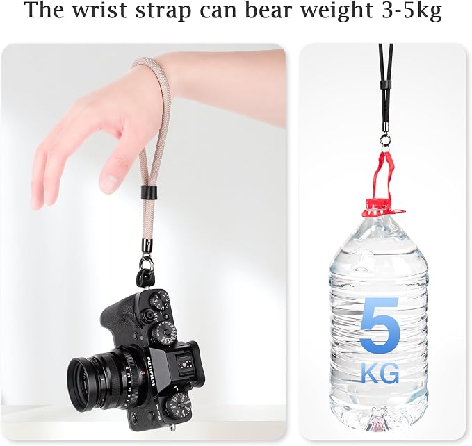 VOVMOEYA Camera Wrist Strap Rope,Camera Hand Strap Compatible with Fujifilm Nikon Canon Sony DSLR Camera - Grey - Image 3