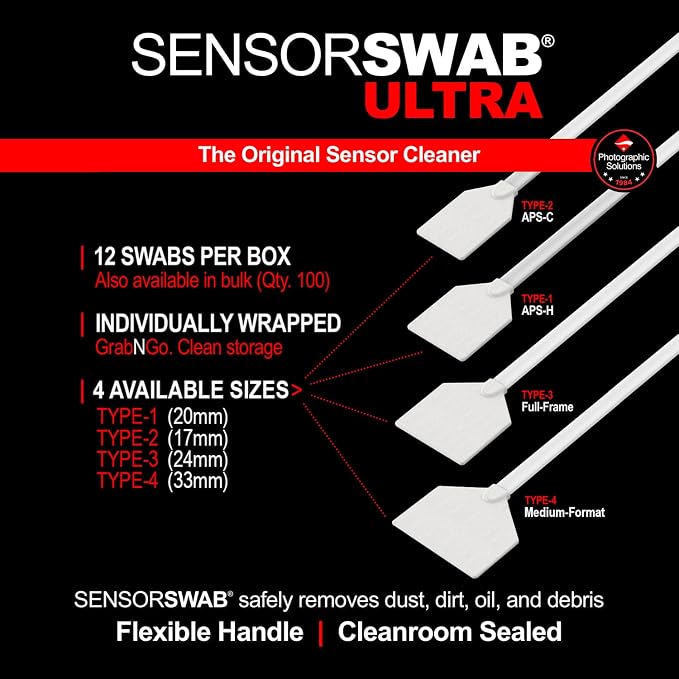 Photographic Solutions Sensor Swab Ultra 24mm Type-3 Digital Imaging Sensor Cleaner Swabs for Cleaning Full Frame Mirrored or Mirrorless Cameras. Sensor Dust & Oil Remover (Pack of 12) - Image 3