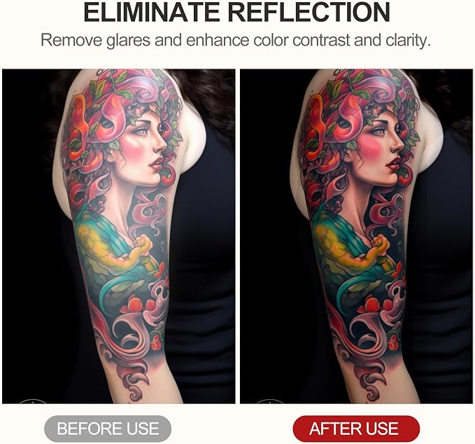 Tattoo Light Kit with 180LED and CPL Filter Len, Polarized Light for Tattoo, Compatible with iPhone, DSLR Camera, Tattoo Equipment and Supplies, Tattoo Lamp Remove Glare for Selfie Photography - Image 2
