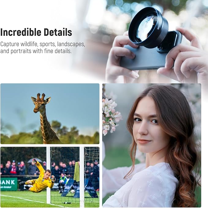 NEEWER HD 85MM Telephoto Phone Lens Only for 17mm Thread Backplate, LS-59 | 2.5X Magnification, Compatible with SmallRig NEEWER iPhone Samsung Phone Cage Case with 17mm Lens Adapter - Image 8
