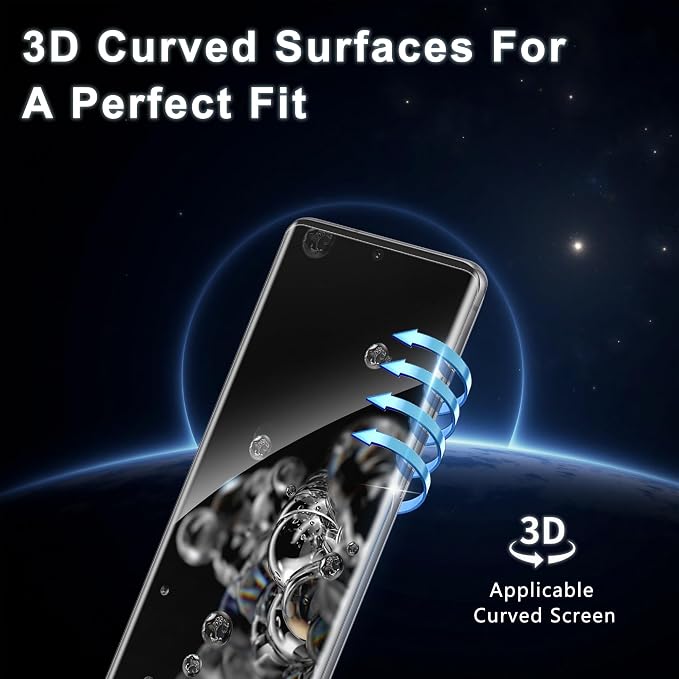 2+2 Pack for Samsung Galaxy S20 Ultra Screen Protector | Camera Lens Protector, Fingerprint Unclock, 9H Hardness Tempered Glass, Anti-Scratch, HD Clear, Case Friendly, Bubble-Free - Image 4