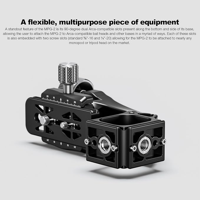 Leofoto Monopod Gimbal Head for Camera, Professional Aluminum Alloy Tripod Head with Arca-Swiss Dovetail Quick Release Plate, 360° Panoramic Shooting for DSLR Camera Up to 48lbs/22kg (MPG-02L) - Image 5