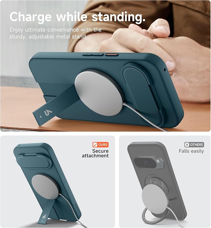 SURITCH for Google Pixel 11/11 Pro Phone Case, Compatible with MagSafe, Protective Cover with Camera Cover & Adjustable Metal Kickstand for Pixel 11/11 Pro 2026 -Lake Green - Image 6