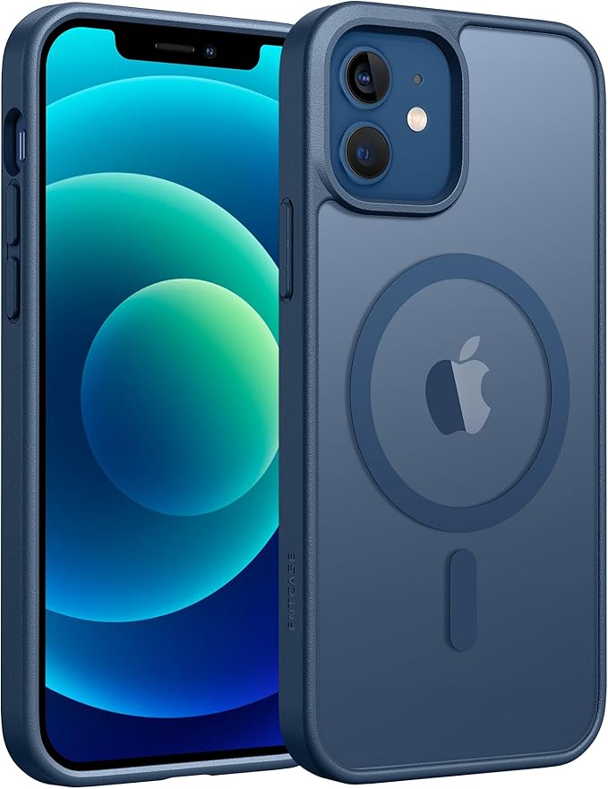 FNTCASE for iPhone 12/iPhone 12 Pro Case Blue: Translucent Fit for MagSafe | Magnetic Camera Protection Slim Cases, 14FT Military Grade Drop Tested, Matte Shockproof Cover by FNTCASE