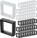 60 Pcs 3D Floating Display Case 2.8 x 2.8 x 0.8 Inch Coin Frame Display Holder Stands for Antique Challenge Coins, Jewelry, Shells, Gems, Minerals, Rocks, Specimen, Pins(Black,White) by Unknown