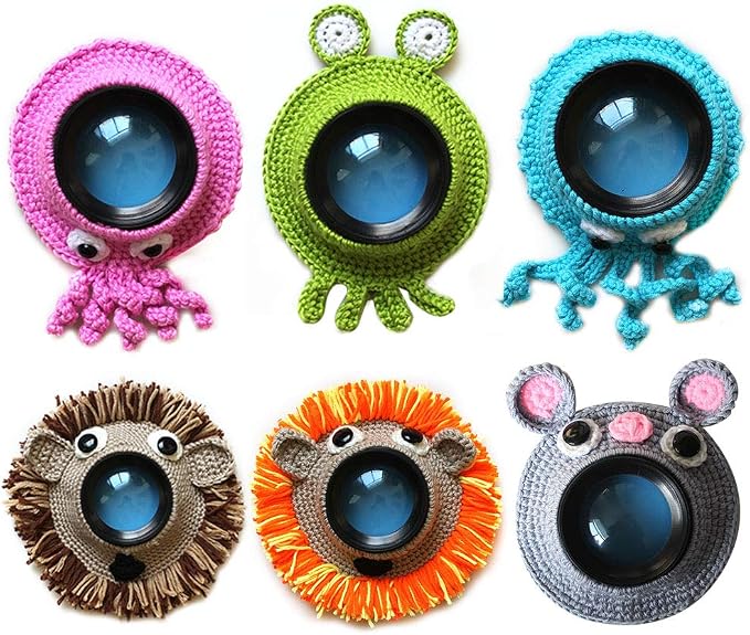 Shutter Hugger, Camera Lens Stand Camera Buddies Shutter Hugger Photography Props, Handmade Pet Knitted Lens Accessories Pet for Portable Video Devices(Color:Orange) - Image 9