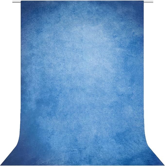 Blue Photography Backdrops for Photoshoot, Abstract Fabric 3x5ft | Vintage Studio Photo Backgrounds, Non Reflective, Easy to Use, for Portrait, Headshot, Product by TERSUM