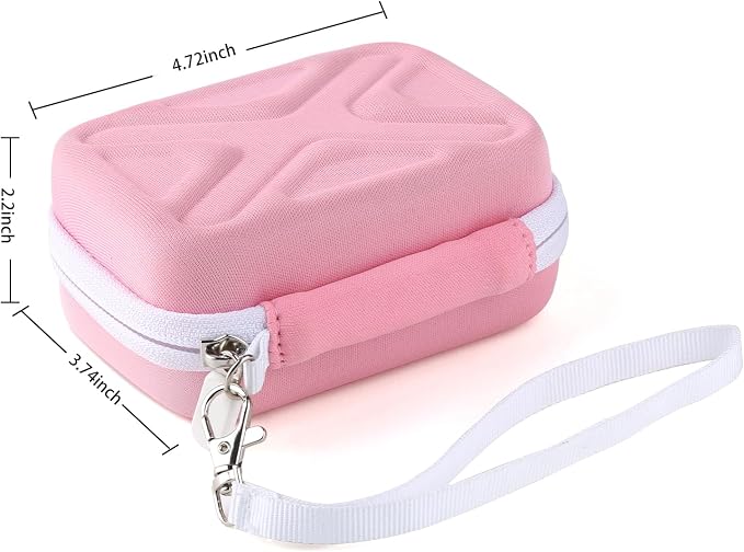 Digital Camera Case for AbergBest 21 Mega Pixels 2.7" LCD Rechargeable HD/Kodak Pixpro/Canon PowerShot ELPH 180/190/Sony DSCW800/DSCW830 Cameras, Travel Carrying Protective Case for Camera- Pink - Image 2
