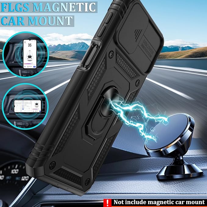 Gritup for Galaxy A12 Phone Case Military-Grade Shockproof with Kickstand | with 2 PCS Screen Protector, Slide Camera Cover, Heavy Duty Outdoor Protection Full Body Funda para Galaxy A 12 Cover-Black - Image 6