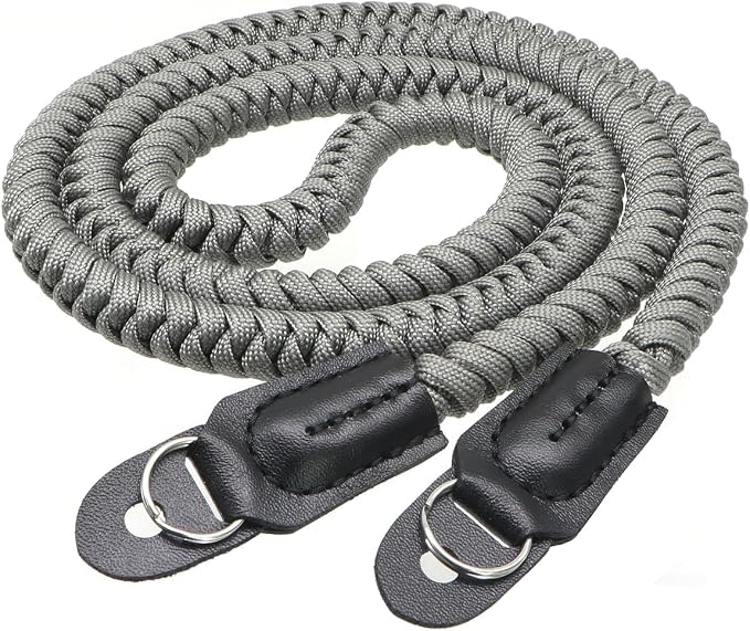 Paracord Camera Strap Long Camera Neck Shoulder Strap for SLR DSLR Digital Mirrorless Cameras 47inch/120cm Grey by HITHUT