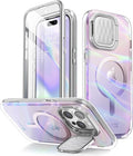 i-Blason for iPhone 15 Pro Case MagSafe, w/‌ Screen Protector, PinkWave | Built-in Screen Protector, Camera Cover Stand, Slim, Stylish by i-Blason
