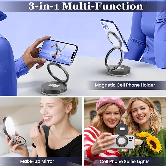 Magnetic Selfie Light, Metal-Shell Ring Light, | Rechargeable ,Portable Phone Light for Phone & iPhone,LED Fill Light for Photography,Video,Makeup,TikTok,Vlog - Image 7